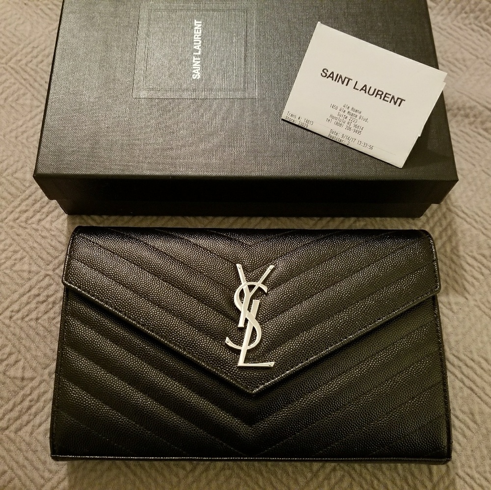 Saint Laurent Monogram Large Wallet On Chain